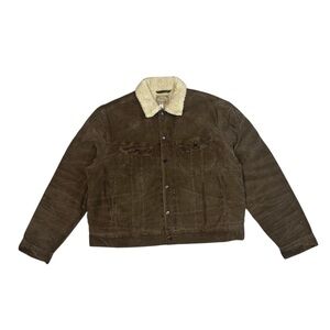 Ralph Lauren Brown Fleece-Lined Corduroy Trucker Jacket Size XXL